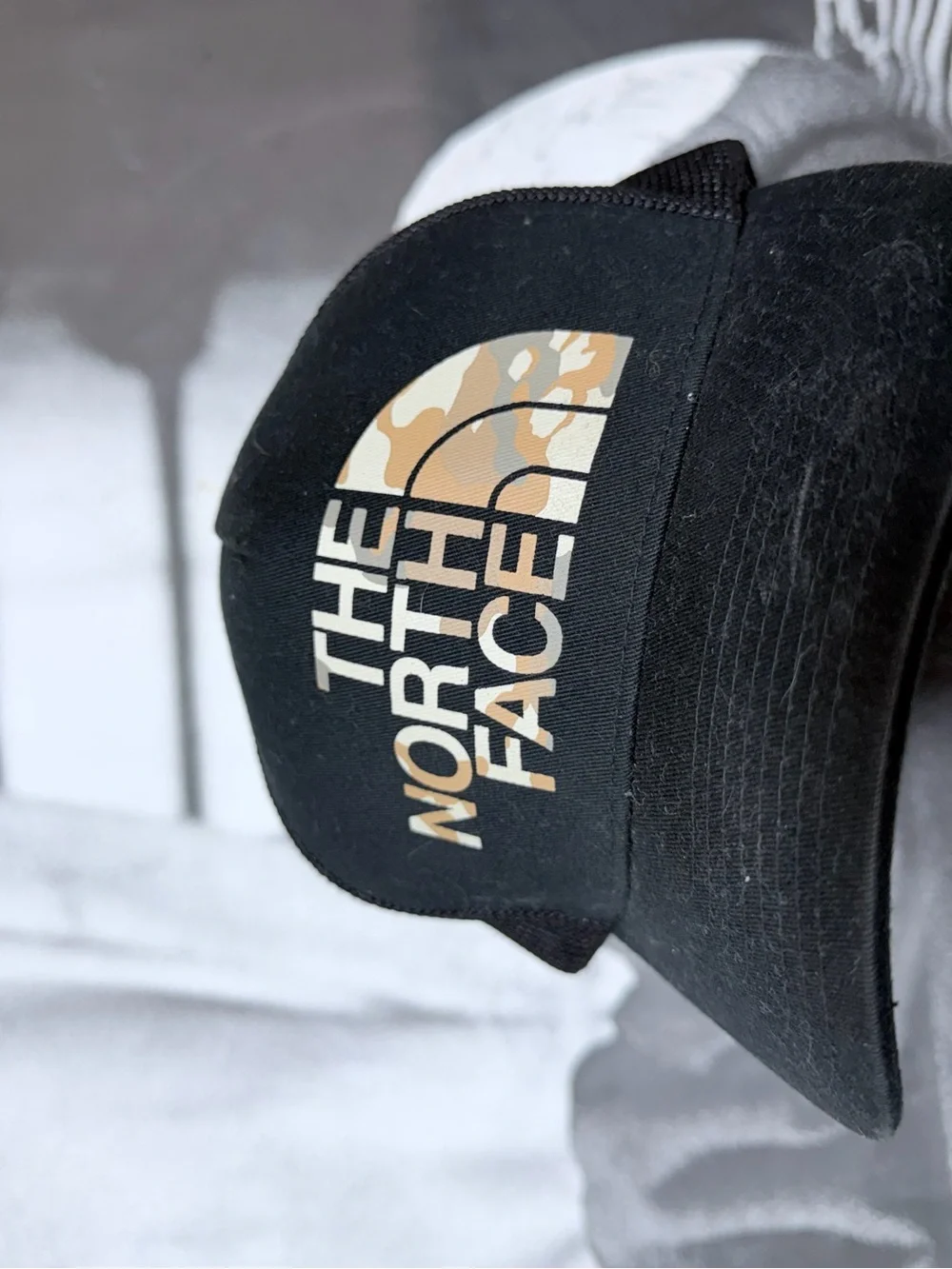 The North Face Camo Logo Snap Back Trucker hat
